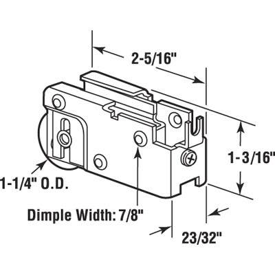 Prime Line D 1526 Sliding Glass Door C-Tab Steel Ball Bearing Roller Assembly, 1-1/4 in.