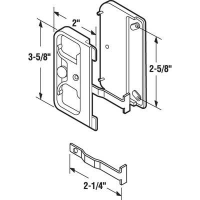 Prime Line A 142 Screen Door Latch and Pull, Mortise Style, Black Plastic