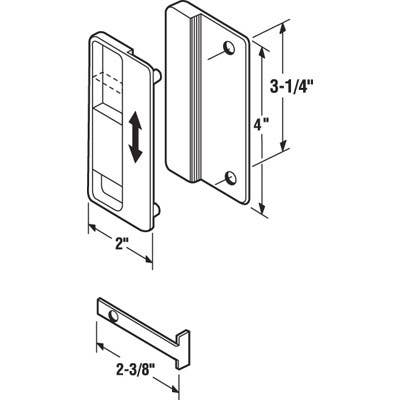 Prime Line A 150 Screen Door Latch and Pull for Jim Walters Doors, Mortise Style, Black Plastic