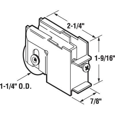Prime Line D 1611 Sliding Patio Door Roller Assembly, Peachtree Citation Doors, 1-1/4 In.