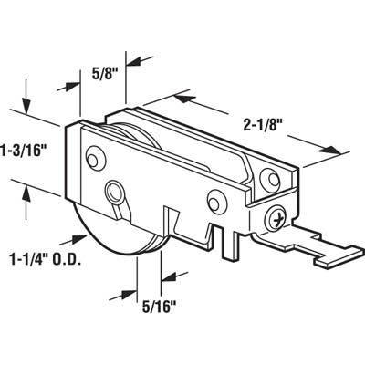 Prime Line D 1518 Sliding Door Ball Bearing Roller Assembly, 1-1/4 In.