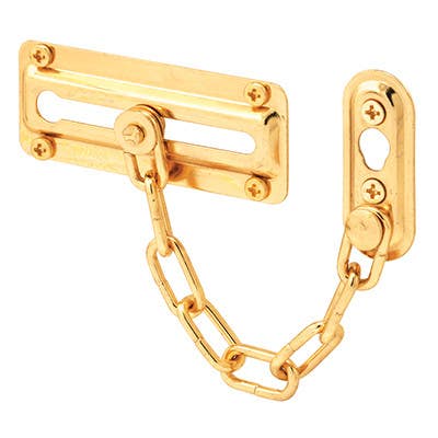 Prime Line U 9905 Chain Door Guard, Brass Finish