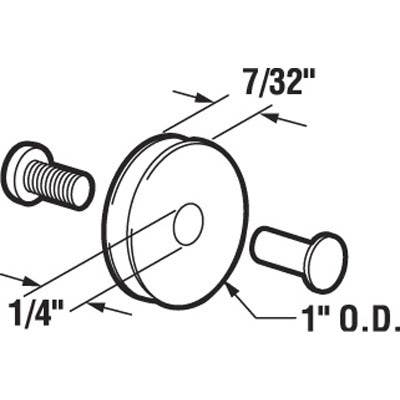Prime Line B 551 Nylon Screen Door Roller Assembly, Air Control, 1 In., 2-Pk.