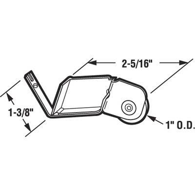 Prime Line B 634 Polyethylene Sliding Screen Door Rocker Style Spring Roller, 1 In., 2-Pk.
