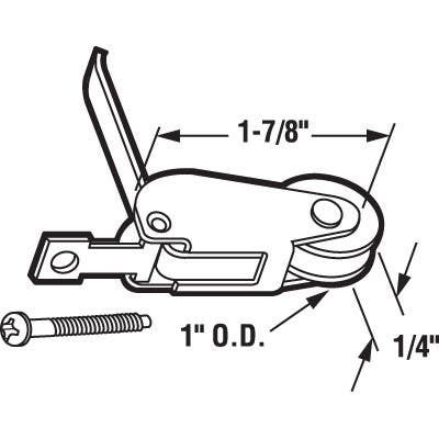 Prime Line B 518 Nylon Sliding Screen Door Spring Tension Roller, 1 In., 2-Pk.