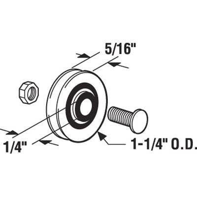 Prime Line D 1504 Steel Ball Bearing Rollers, 1-1/4 In., 2-Pk.