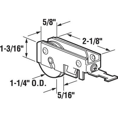 Prime Line D 1720 Plastic Ball Bearing Sliding Door Roller, 1-1/4 In.