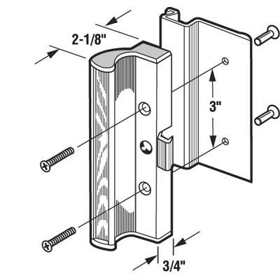 Prime Line C 1055 Patio Door Handle for International Windows, Surface Mount with Clamp, Aluminum