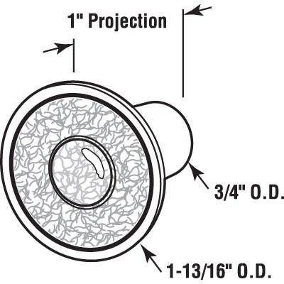 Prime Line N 6754 Bi-Fold Door Pull Knobs, Ivory Plastic, 1-13/16 In., 2-Pk.