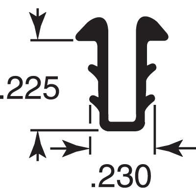 Prime Line P 7732 Glazing Channel, Gray Vinyl, 9/32, 5/32 - 7/32 In. x 200 Ft.