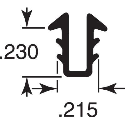 Prime Line P 7735 Glazing Channel, Gray Vinyl, 15/64, 5/32 - 3/16 In. x 200 Ft.