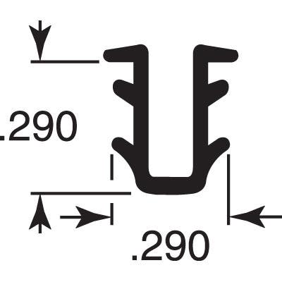 Prime Line P 7741 Glazing Channel, Gray Vinyl, 19/64, 15/64 - 9/32 In.x 200 Ft.