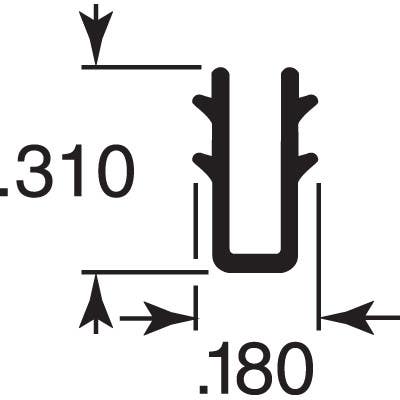 Prime Line P 7738 Glazing Channel, Gray Vinyl, 1/4, 5/32 - 3/16 In. x 200 Ft.