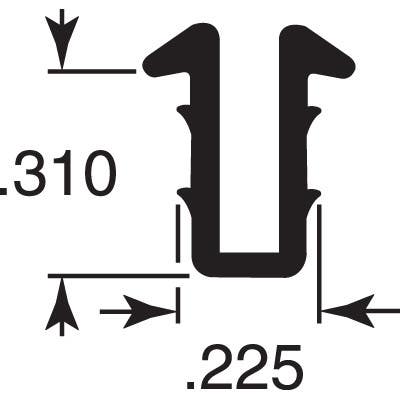 Prime Line P 7744 Glazing Channel, Gray Vinyl, 9/32, 1/4 - 19/64 In. x 200 Ft.