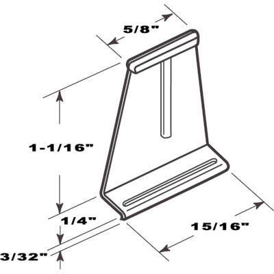 Prime Line PL 14621 Spline Channel Pull Tabs, Black Plastic, 1-1/16 x 15/16 x 1/4 In., 25-Pk.