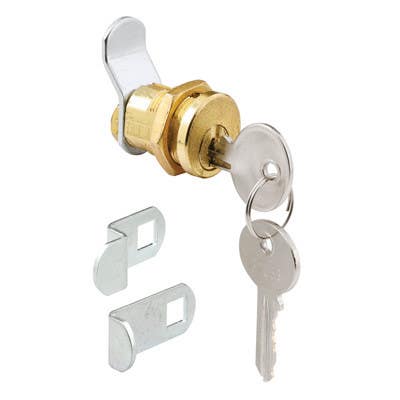 Prime Line S 4648C Mailbox Replacement Lock With 3 Cams & 2 Keys, Brass Finish