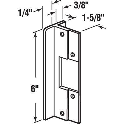 Prime Line U 9481 Latchbolt Guard, Swinging Door, Satin Aluminum