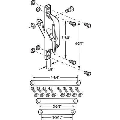 Prime Line H 3557 Jalousie Operator, 3 Link Arms, Aluminum, Tee Handle