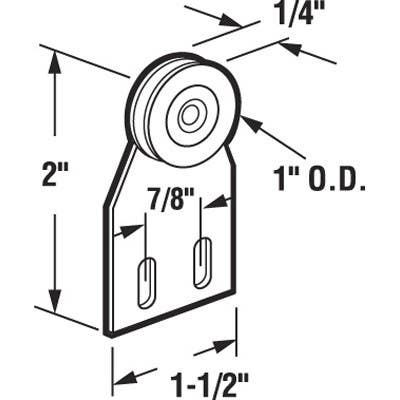 Prime Line B 537 Steel Sliding Screen Door Roller, 1 In., 2-Pk.