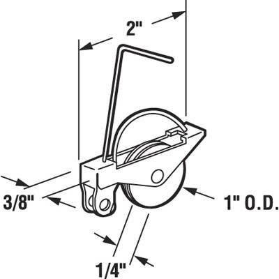 Prime Line B 541 Sliding Screen Door Tension Spring with Concave Roller, 1 In. 2-Pk.