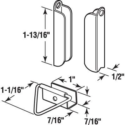 Prime Line PL 7760 Mill-Finish Aluminum Hangers & Latches for 7/16 In. Frame, 2-Pk.