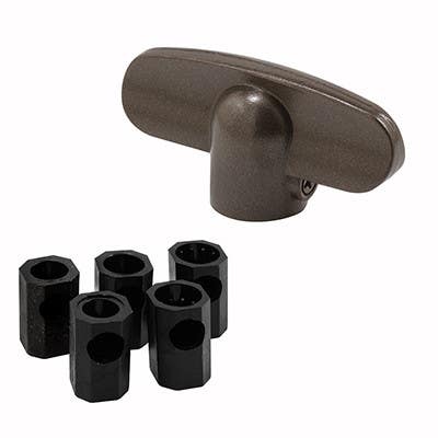 Prime Line H 3893 Tee-Crank Casement Window Handle, Universal, Bronze, 2-Pk.