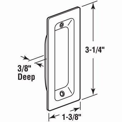 Prime Line 162457 Closet Door Pull Handle, Brass Plated, Oblong, 2-Pk.
