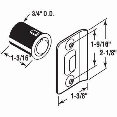 Prime Line N 7334 Drive-In Ball Door Catch with Strike, Satin Nickel