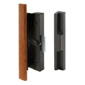 Prime Line 141753 Sliding Door Handle, Black Diecast with Wood Handle