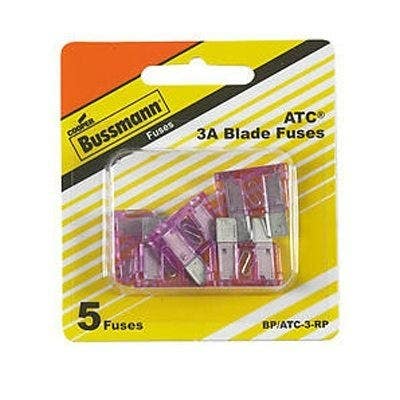 Cooper Bussmann BP/ATC-3-RP 3A Blade Fuses, Violet, 5-Pc.