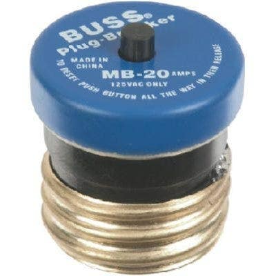 Cooper Bussmann BP/MB 125V Edison Base Plug Fuse Circuit Breaker