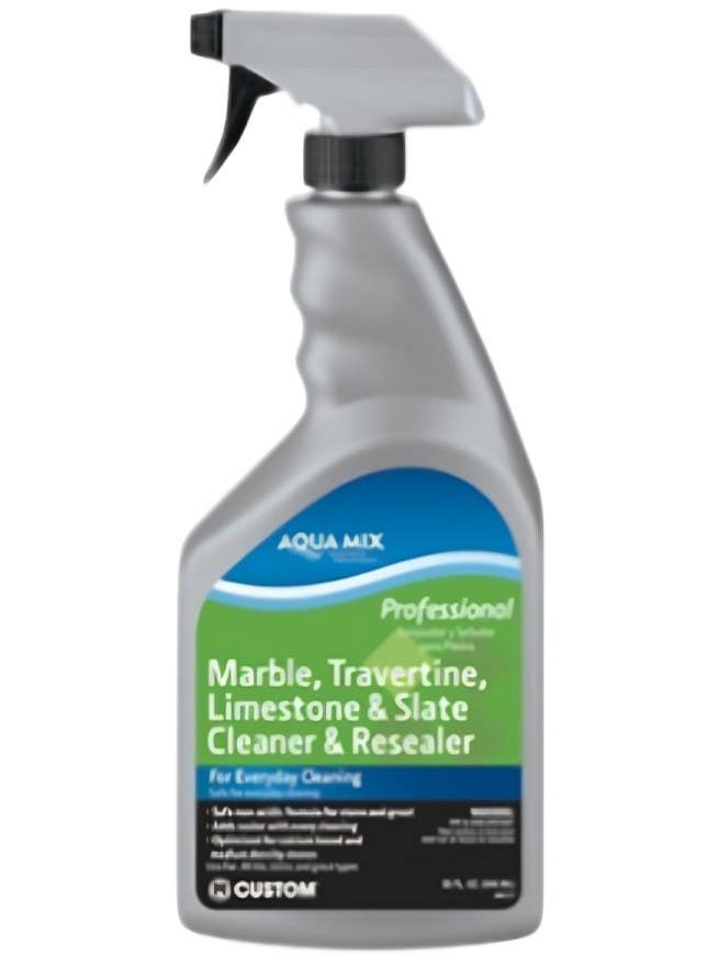 Custom Building Products AMMCRQT Marble, Travertine, Limestone & Slate Cleaner & Resealer, 1 Qt.