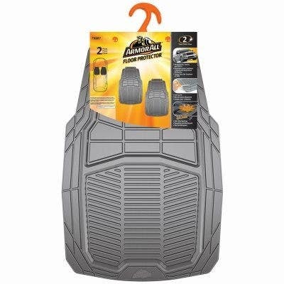 Custom Accessories 79967 Universal Vehicle Floor Mat Set, Heavy Duty Grey Rubber, 2 Pc