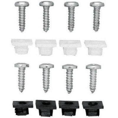 Custom Accessories 93322 Deluxe License Plate Fastener, Nylon, White, 4 PK