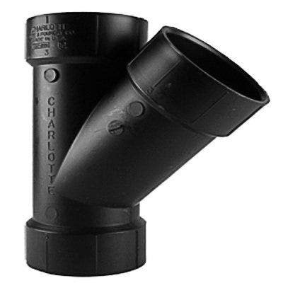 Charlotte Pipe & Foundry Company ABS 00600  0600HA ABS/DWV 45 Degree Hub x Hub x Hub Wye, 1-1/2 in