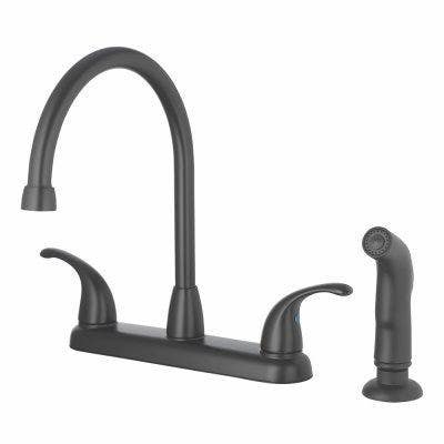 Homewerks Worldwide 109729 High Arc Kitchen Faucet, Two Lever Handles, Matte Black