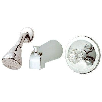 Homewerks Worldwide 210518 Tub & Shower Faucet + Showerhead, Acrylic Handle, Chrome