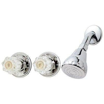 Homewerks Worldwide 210526 Shower Faucet + Showerhead, 2 Acrylic Handles, Chrome