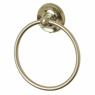 Homewerks Worldwide 231176 Rounded Towel Ring, Brushed Nickel