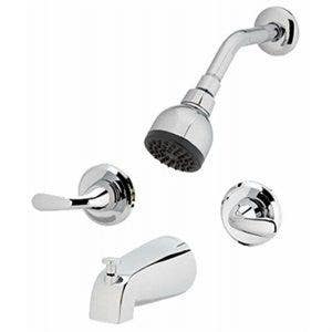 Homewerks Worldwide 239938 Shower Faucet + Showerhead, 2 Lever Handle, Chrome Finish