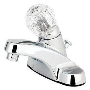 Homewerks Worldwide 242109 Lavatory Faucet With Plastic Pop Up, Single Acrylic Handle, Chrome