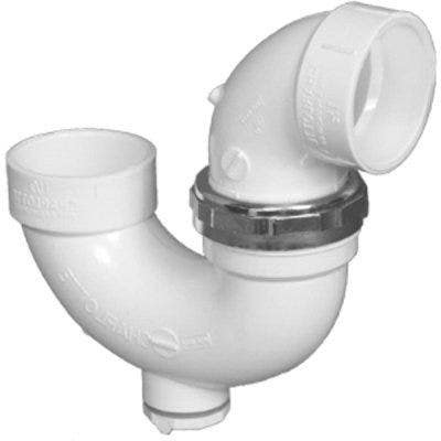 Charlotte Pipe & Foundry Company PVC 00709X 0600HA Schedule 40 PVC Adjustable P-Trap With Union & Cleanout, 1-1/2 in