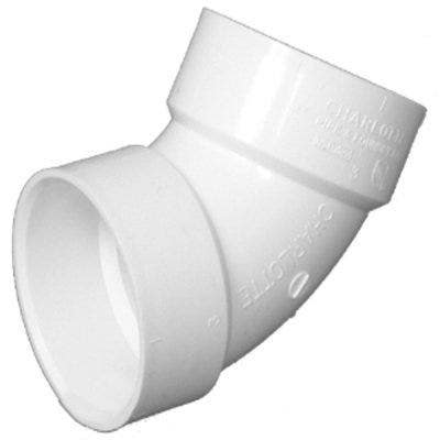 Charlotte Pipe & Foundry Company PVC 00319  0600HA Schedule 40 DWV Elbow, 60 Degree, PVC, 1-1/2 in