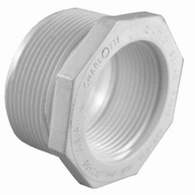 Charlotte Pipe & Foundry Company PVC 02112  3800HA Schedule 40 PVC Reducing Bushing, 2 x 1-1/4 in, Male x Female