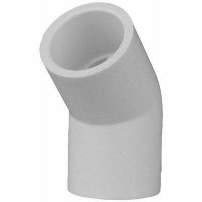 Charlotte Pipe & Foundry Company PVC 02309 Schedule 40 PVC 45 Degree Pressure Elbow, White