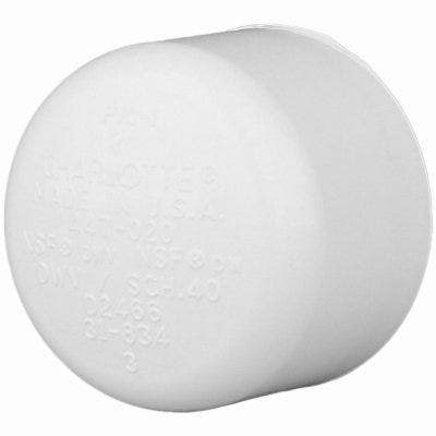 Charlotte Pipe & Foundry Company PVC 02116 Schedule 40 PVC Pressure Pipe Cap, White
