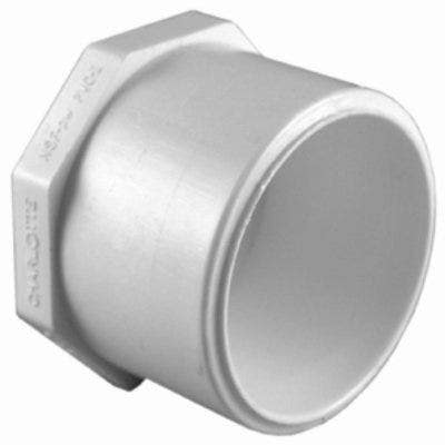 Charlotte Pipe & Foundry Company PVC 02118 Schedule 40 PVC Plug Spigot, White
