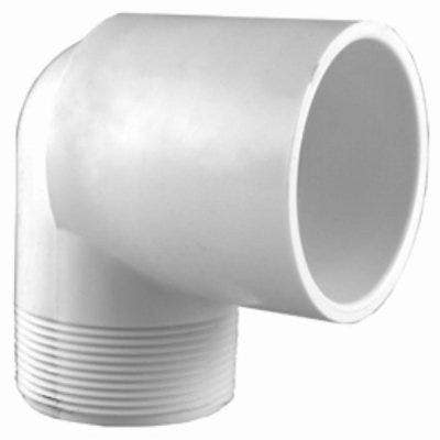 Charlotte Pipe & Foundry Company PVC 02306  1400HA Schedule 40 PVC 90 Degree Street Elbow, , White, 1-1/2 in, MT x Slip