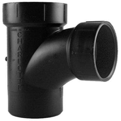 Charlotte Pipe & Foundry Company ABS 00403  0 ABS/DWV Sanitary Street Tee, Spigot x Hub x Hub