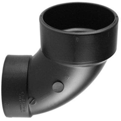 Charlotte Pipe & Foundry Company ABS 00329  0600HA ABS/DWV Ell, 90 Degree, Hub x Hub, 4 x 3 in